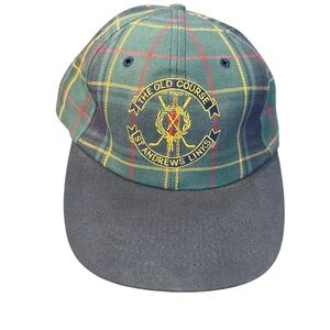 Vintage St Andrews‎ Old Course Plaid Golf Hat NOS Deadstock Scotland Heritage